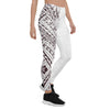 White Leggings with Polynesian-Style Embellishments