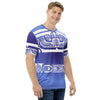 Blue T-shirt with Patutiki Patterns