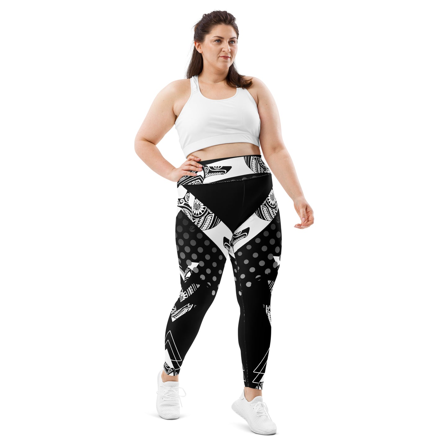 Black and White Graphic Plus Size Leggings