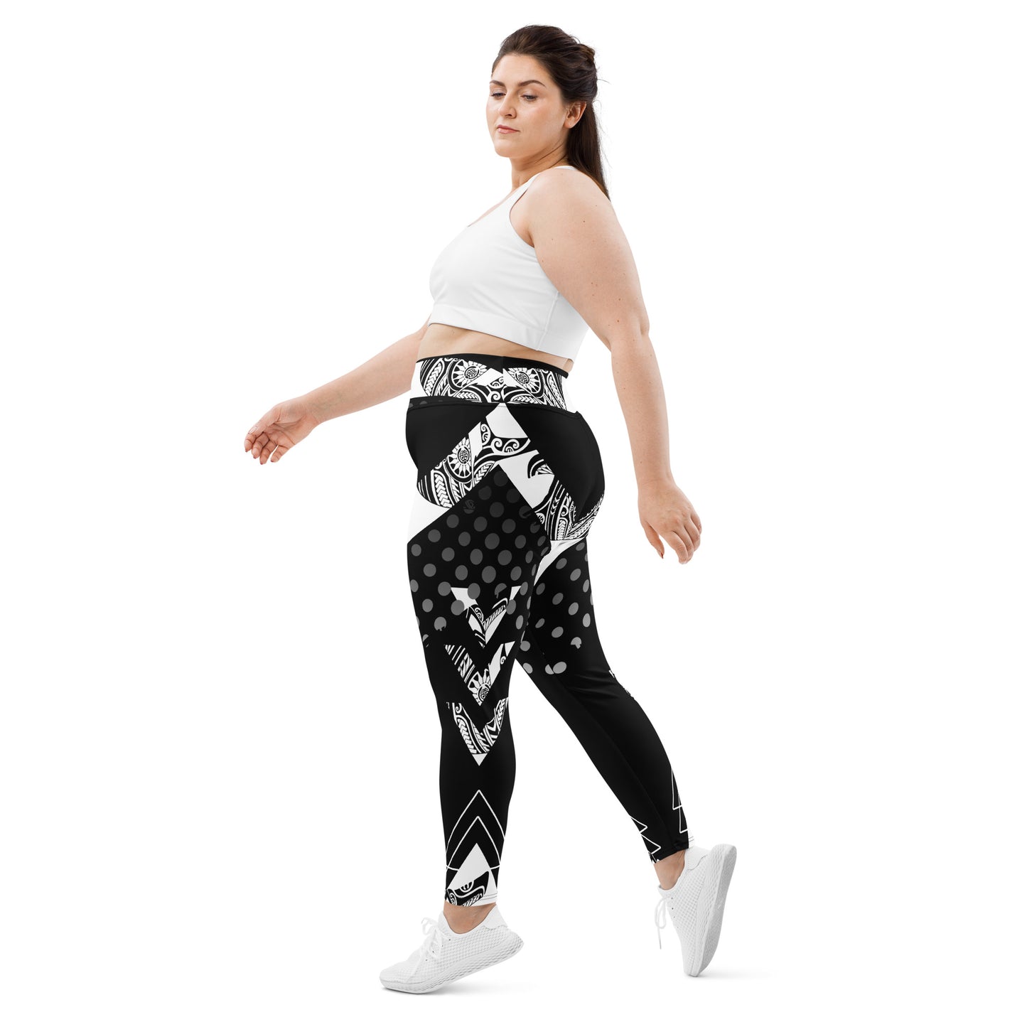 Black and White Graphic Plus Size Leggings