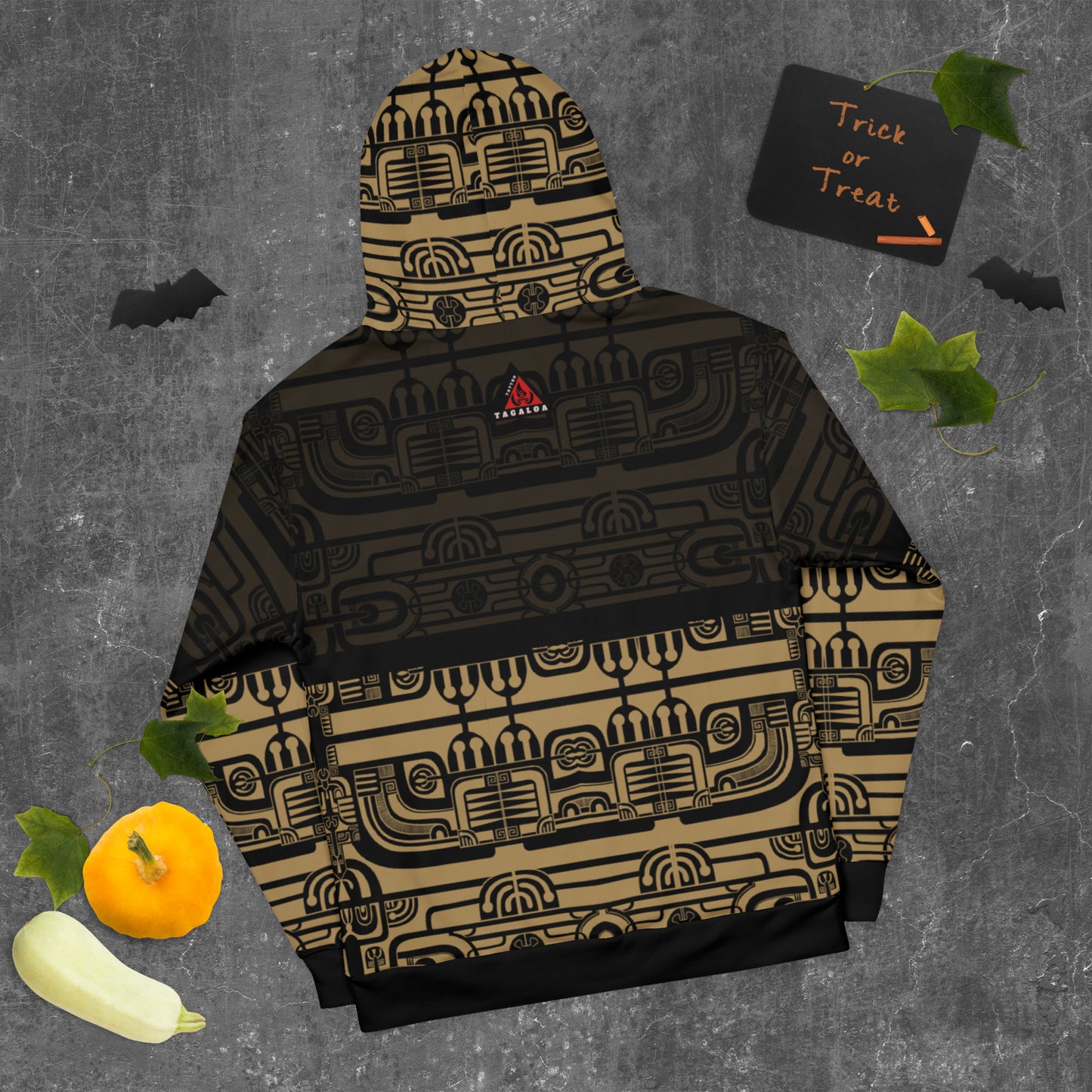 Black and Brown Patutiki Hoodie