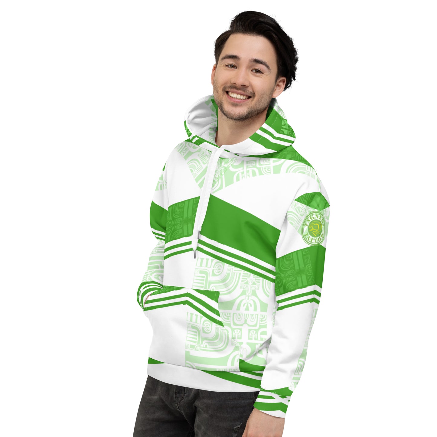 Polynesian Green Style Graphic Hoodie