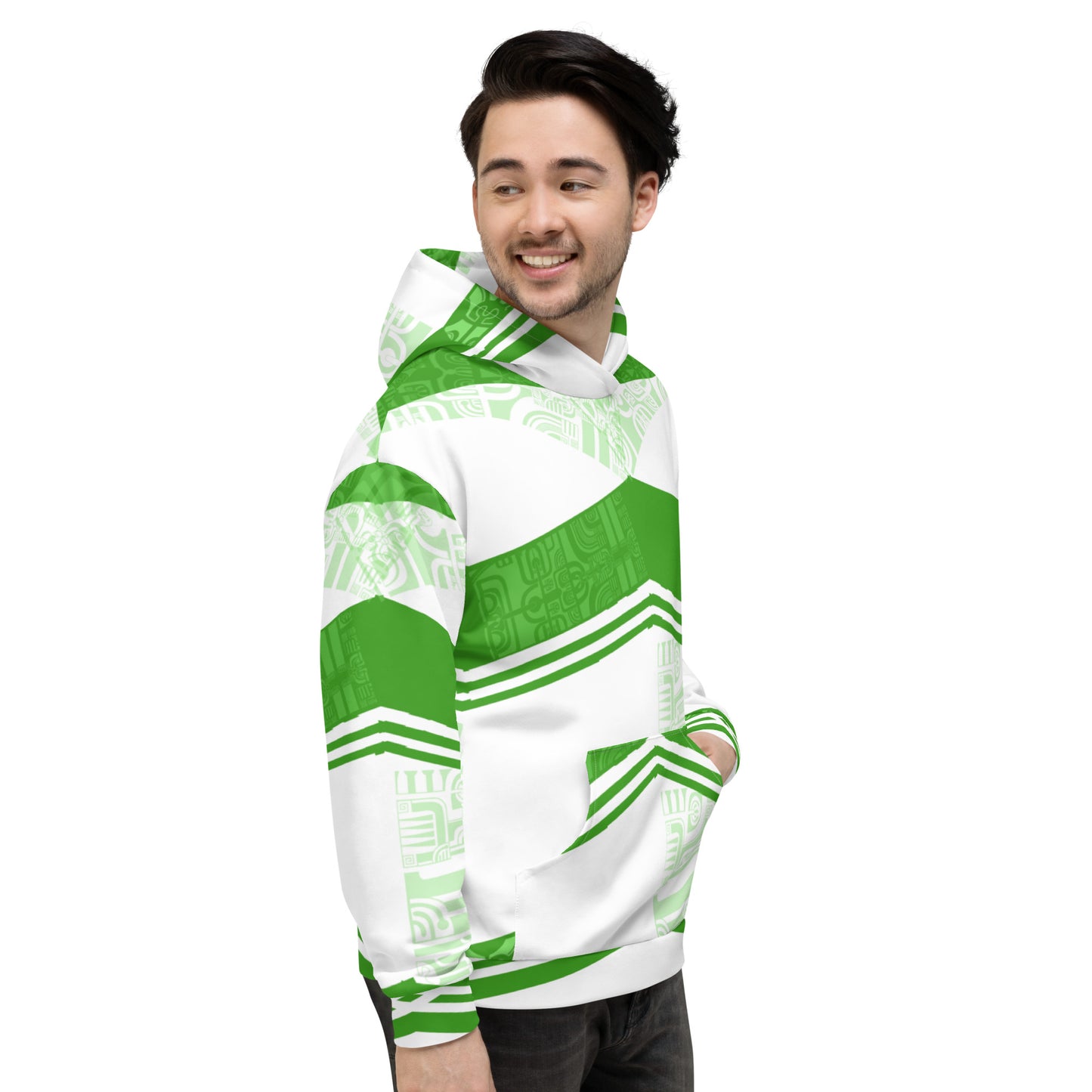 Polynesian Green Style Graphic Hoodie