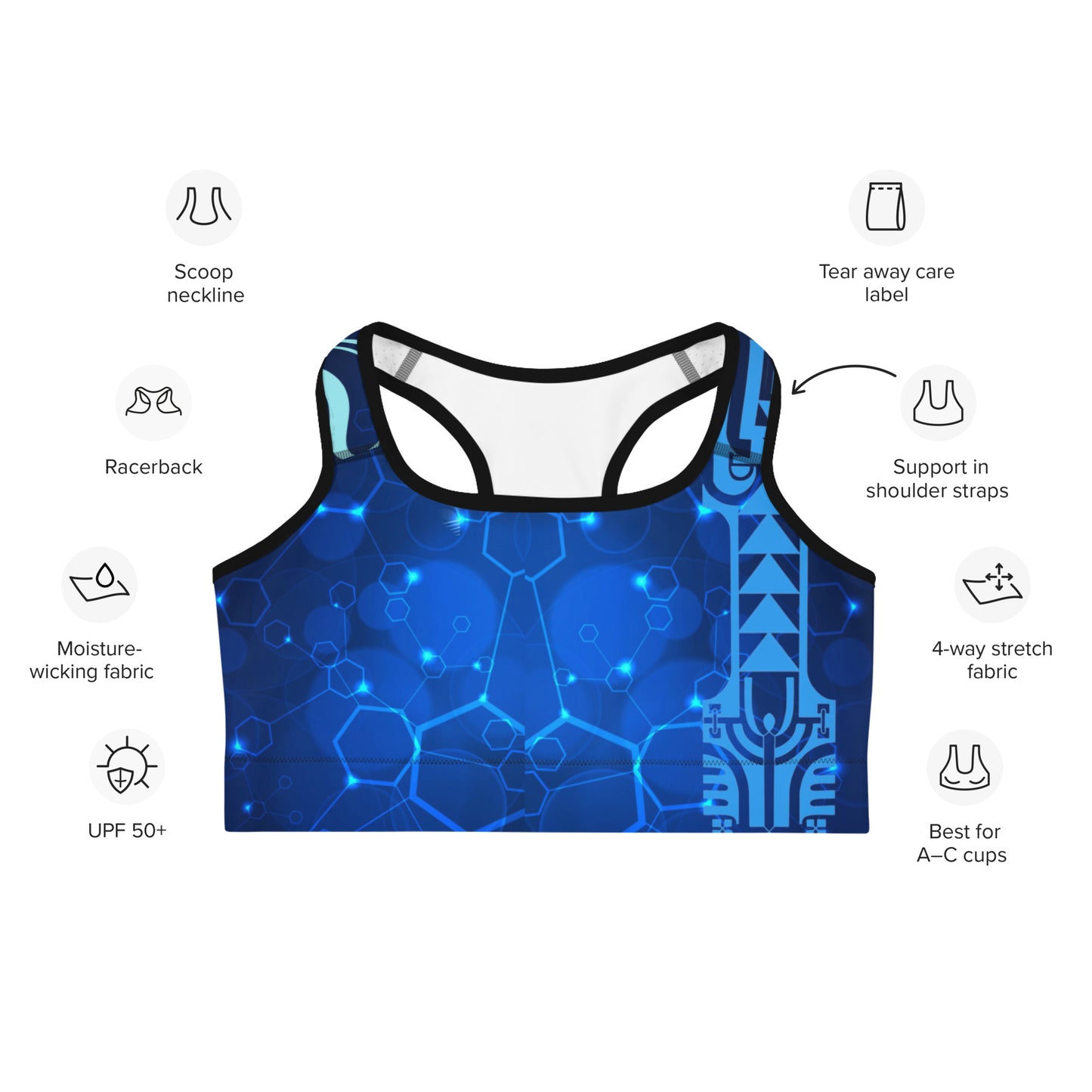 Futuristic Pacific Sports Bra