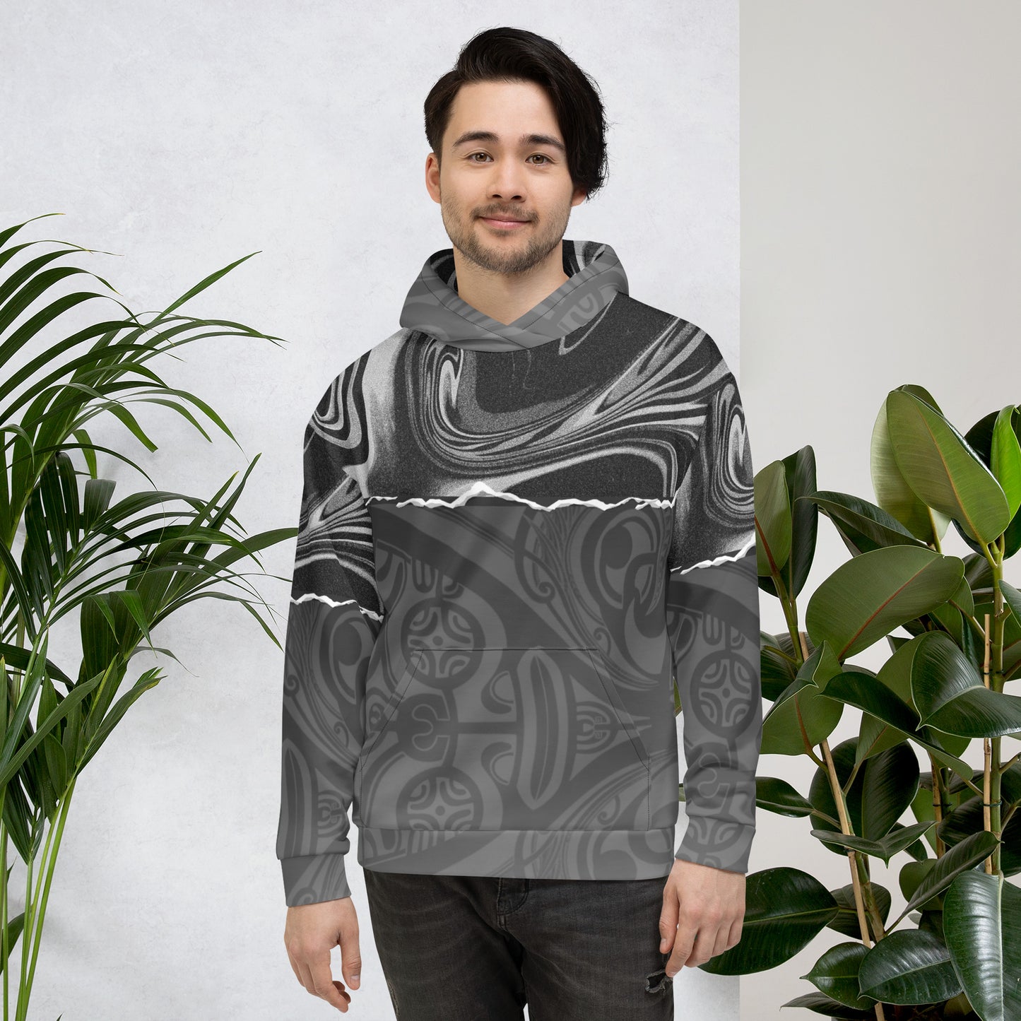 Marble and Tiki Hoodie