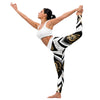 White and Gold Pattern Yoga Leggings
