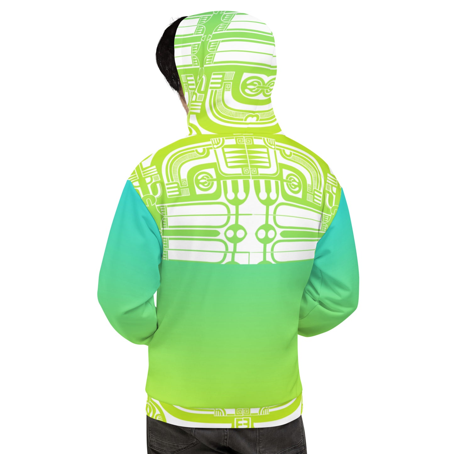 Patutiki Pattern Green-Yellow GradientPatutiki Pattern Green-Yellow Gradient Hoodie