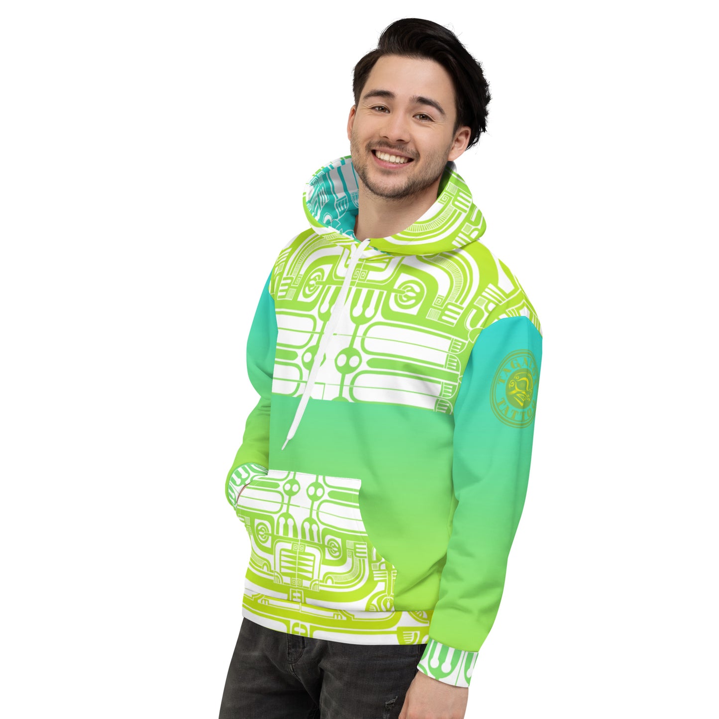 Patutiki Pattern Green-Yellow Gradient