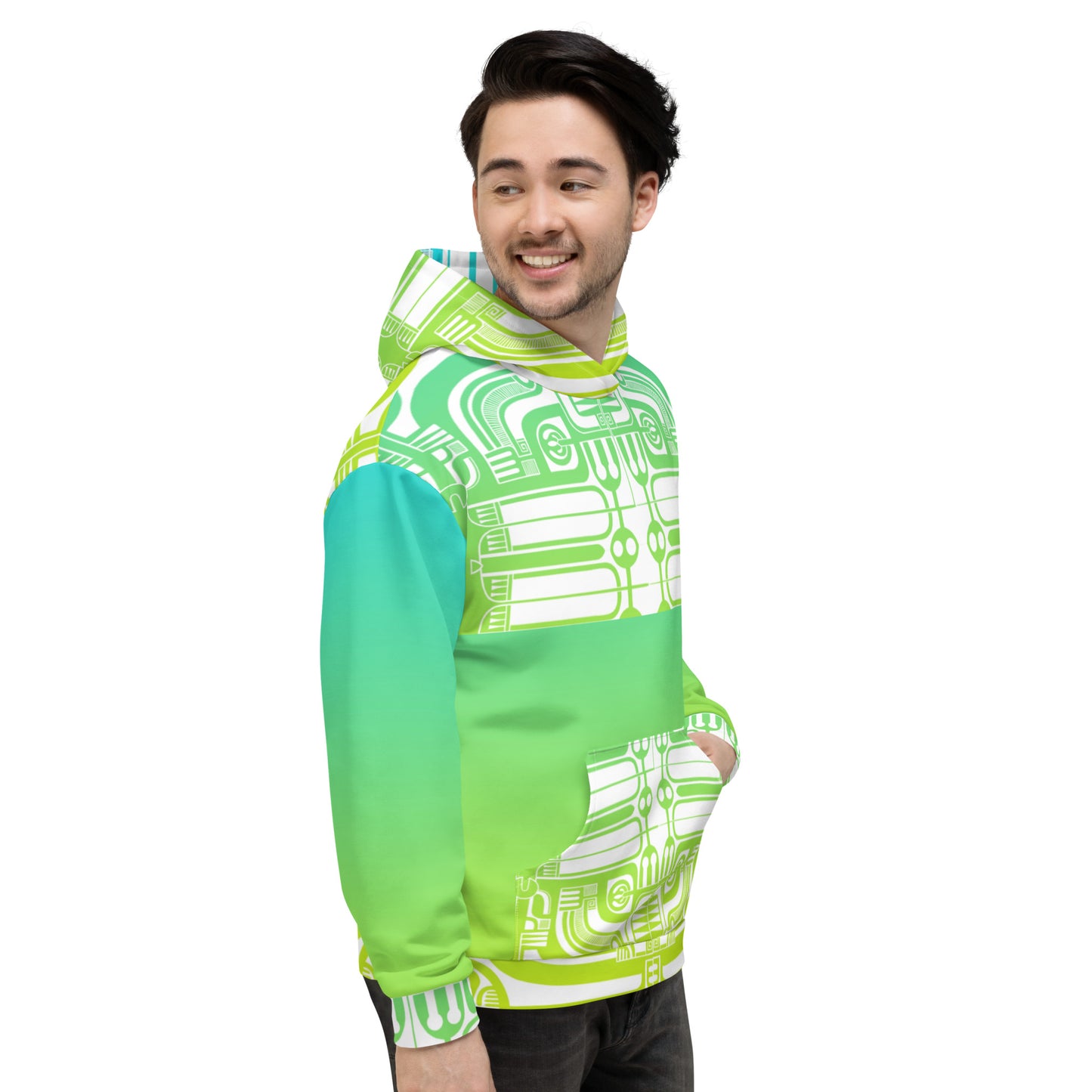 Patutiki Pattern Green-Yellow Gradient