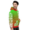 Red-Green Gradient Hoodie with Patutiki Design