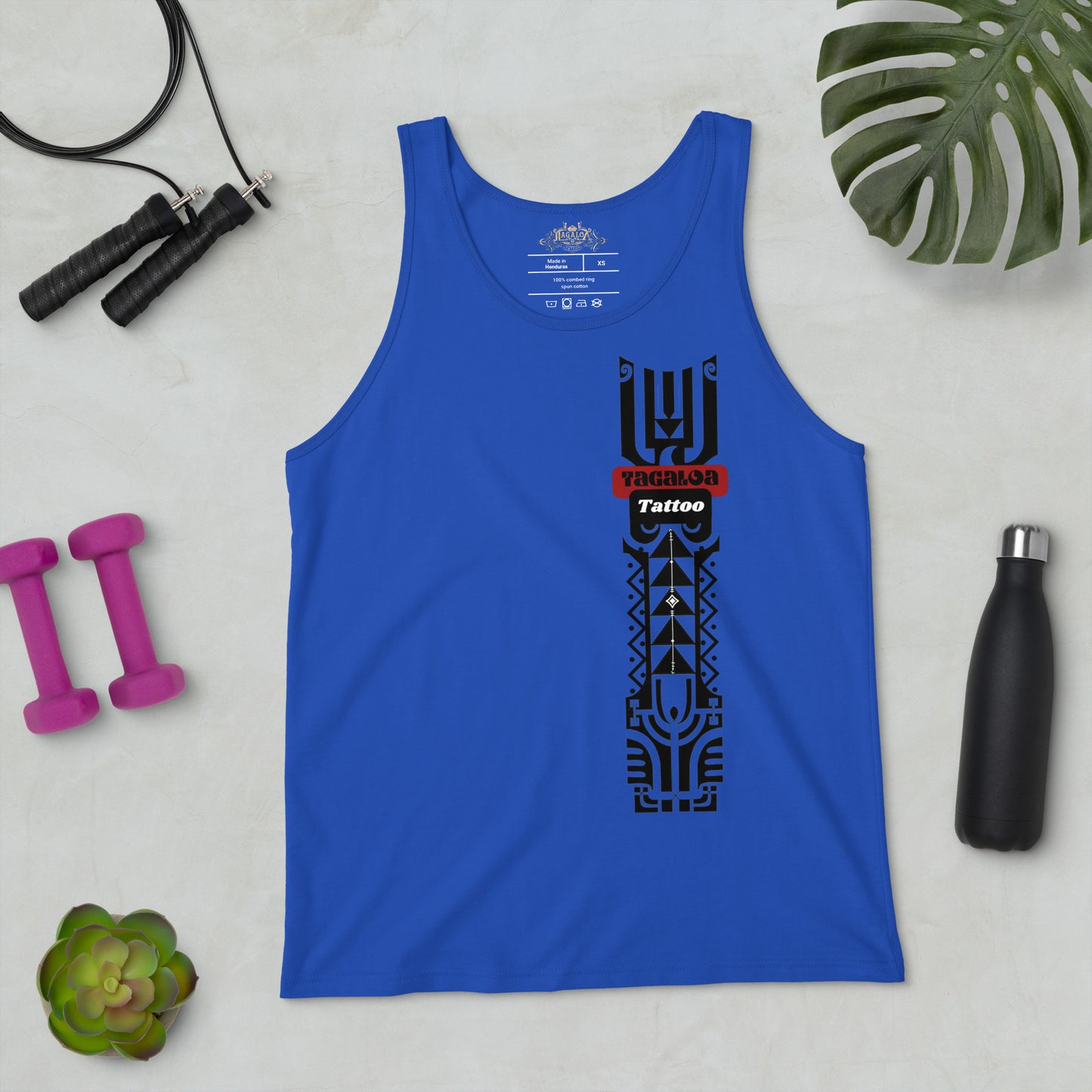 Pacific Tattoo Design Blue Tank Top