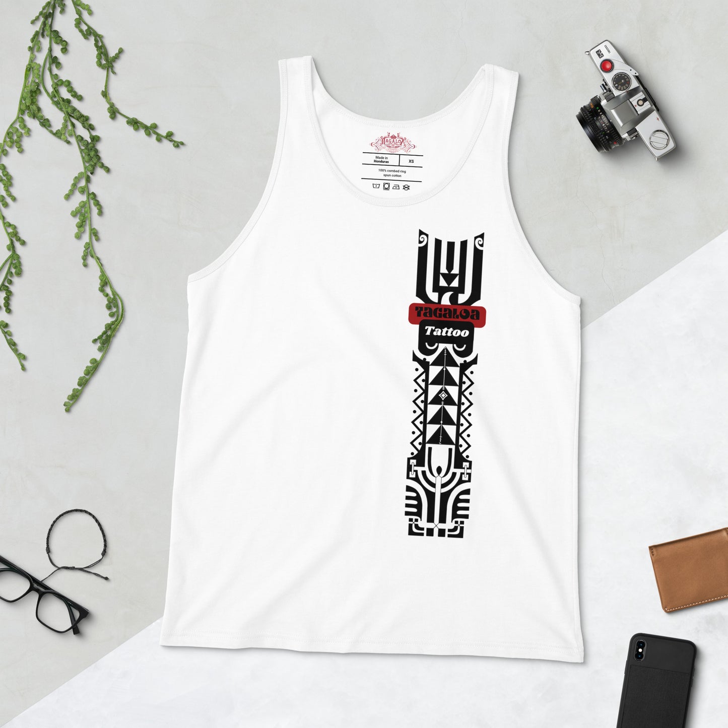 Pacific Tattoo Design White Tank Top