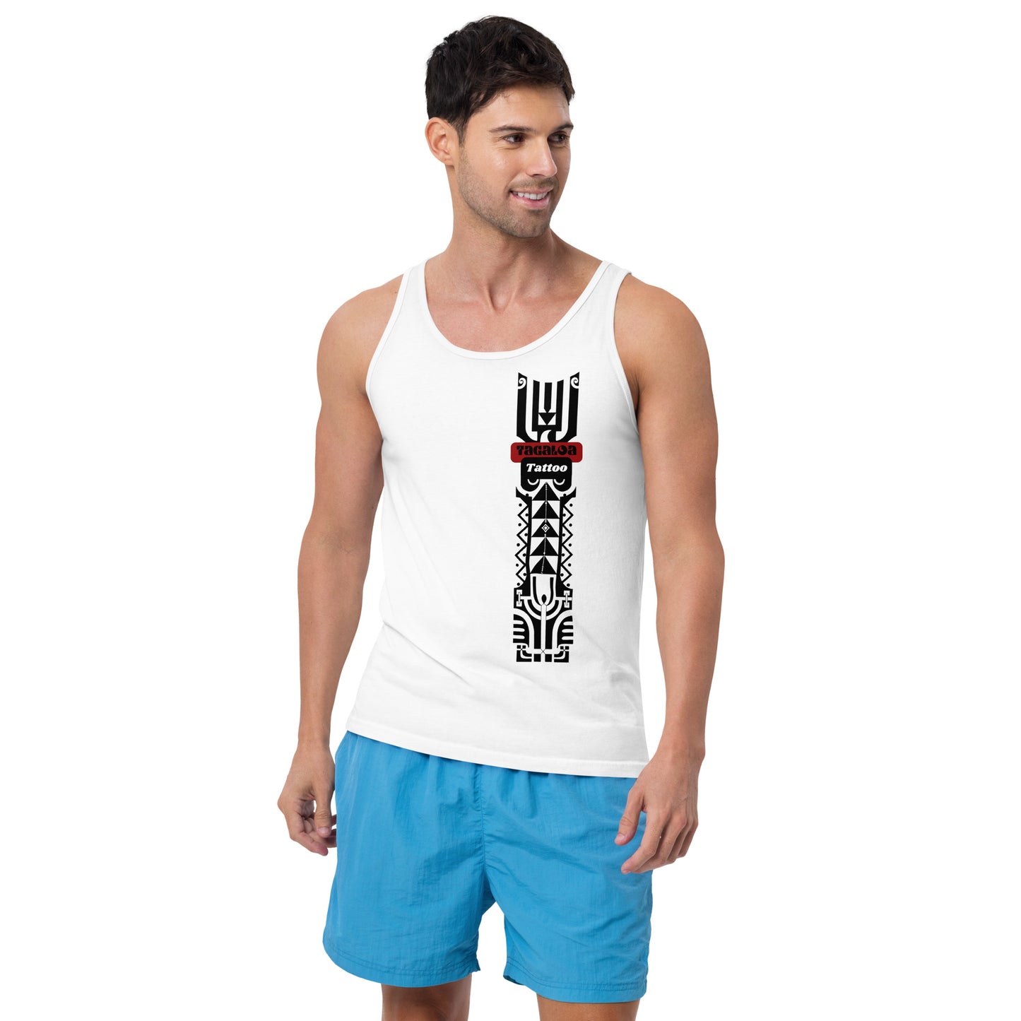 Pacific Tattoo Design White Tank Top