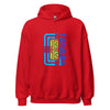 Blue and Green Pattern red Hoodie