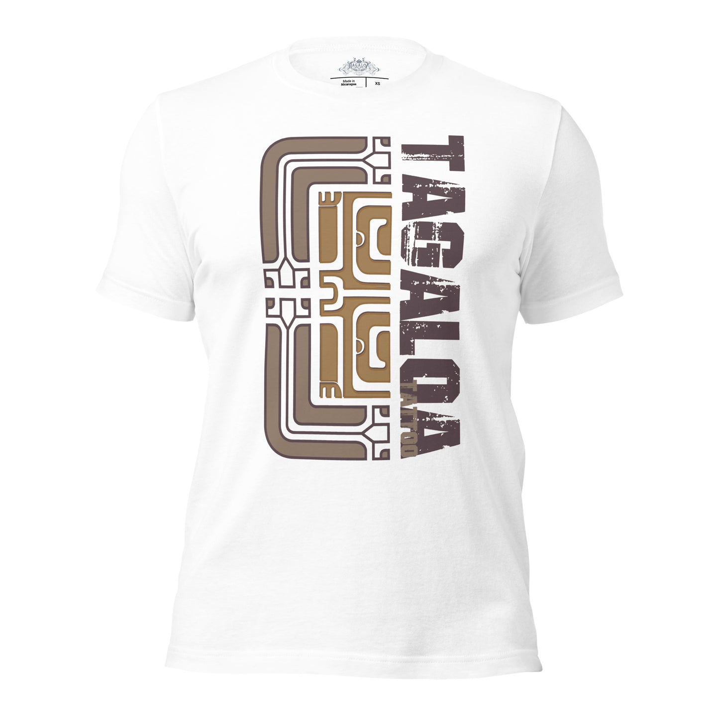 White Unisex T-Shirt: Vintage Brown