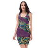 Colorful Tribal Purple Dress front
