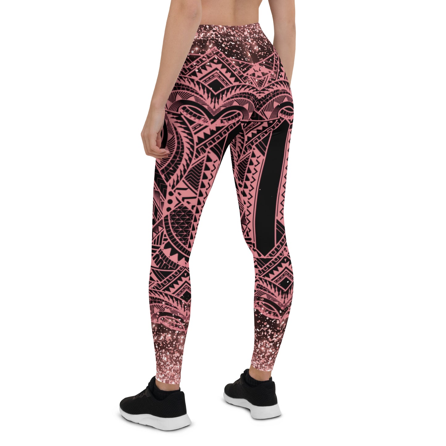 Black Leggings Pacific Pink Sparkle Pattern