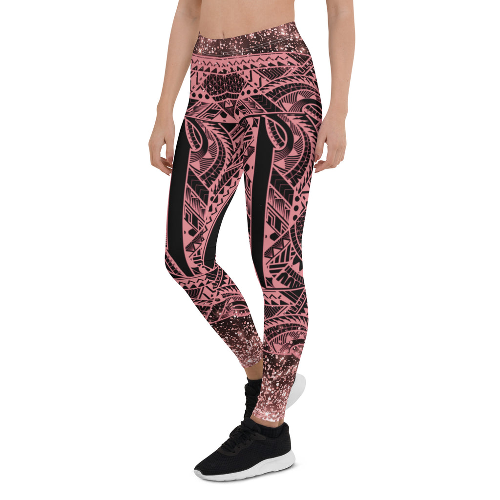 Black Leggings Pacific Pink Sparkle Pattern