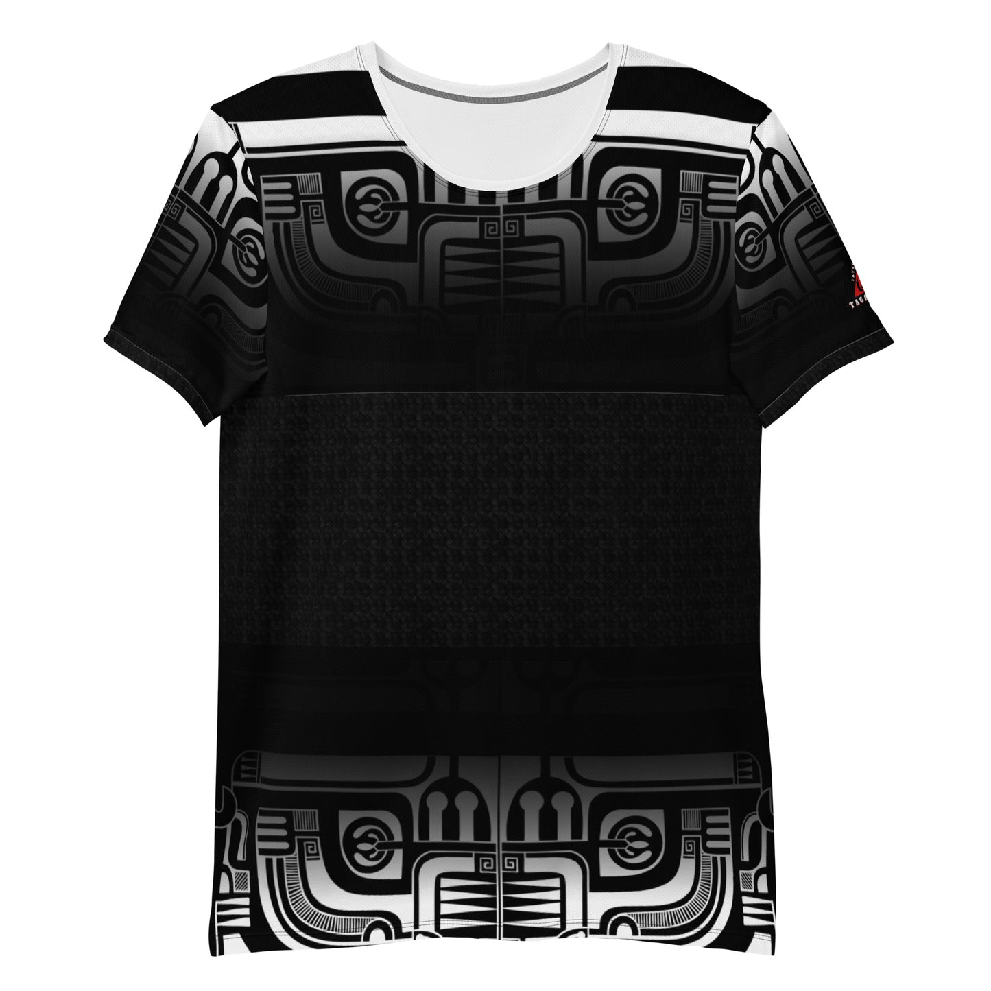 Patutiki Black and White Gradient Sport T-shirt