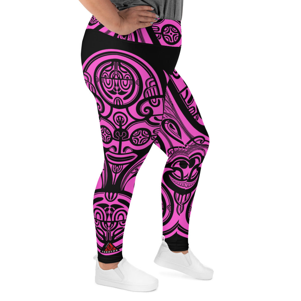 Plus Size Purple Tiki Leggings