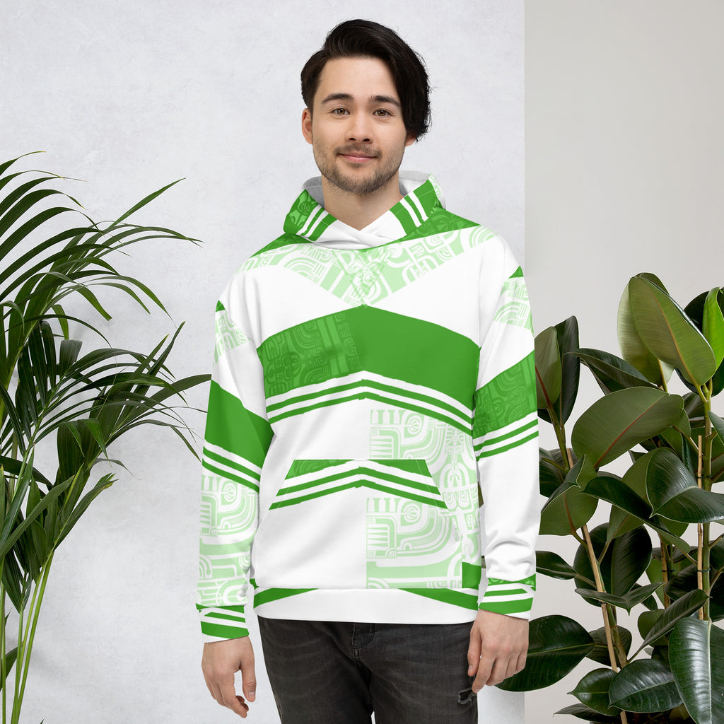 Polynesian Green Style Graphic Hoodie