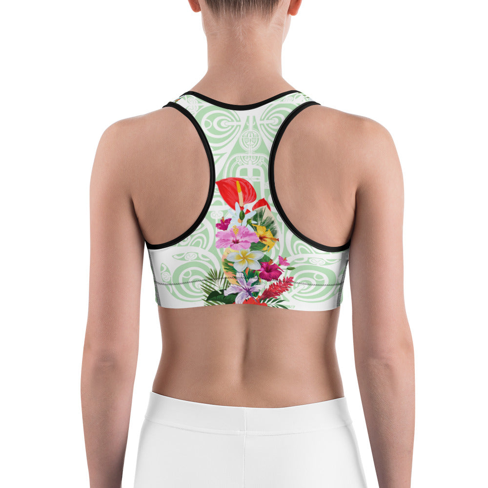 Floral Pacific Pattern Sports Bra