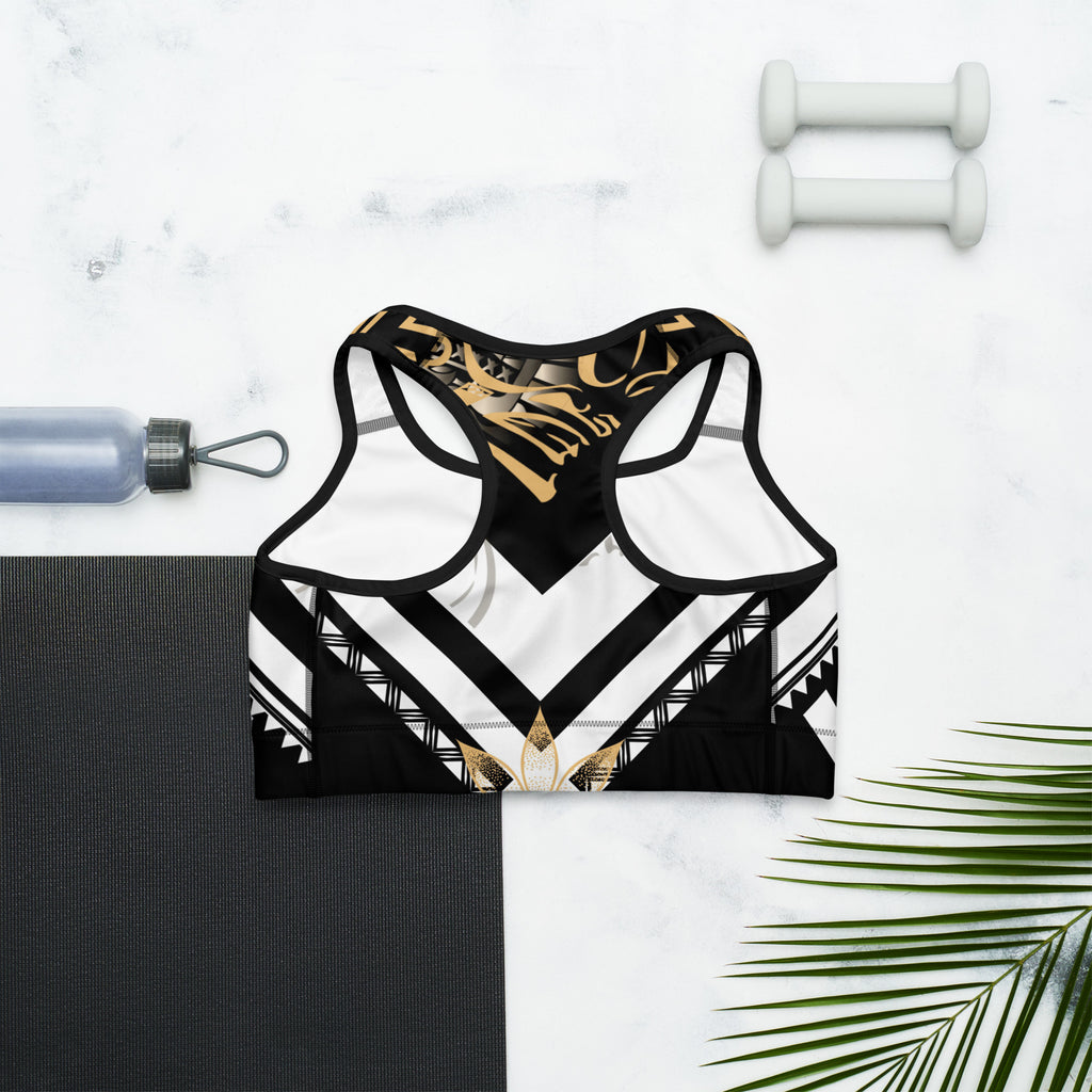 White and Gold Sports bra