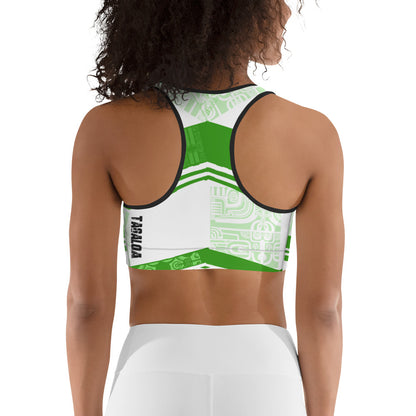Polynesian Green Style Graphic Sports bra