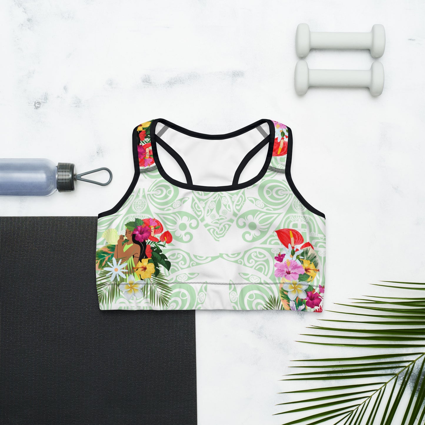 Floral Pacific Pattern Sports Bra