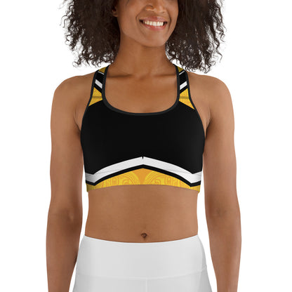Polynesian Style Yellow Graphic Sports bra