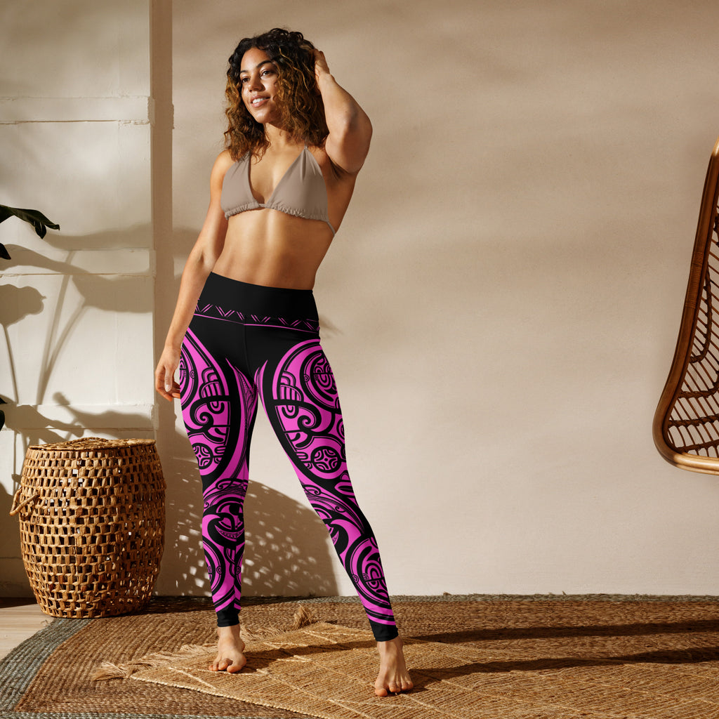 Purple Tiki Yoga Leggings
