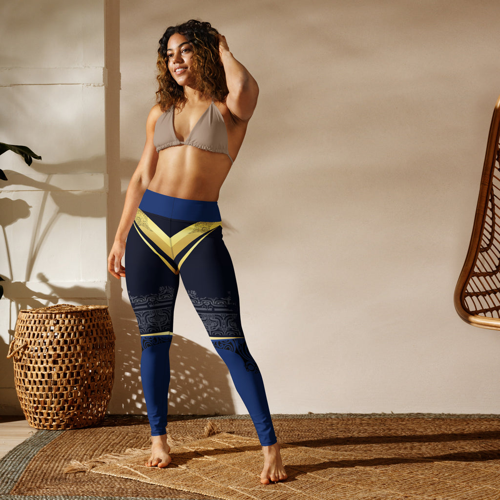 Gold Polynesian Graphic Yoga Leggings