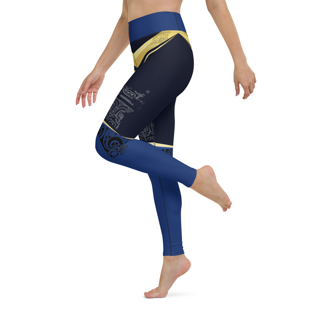 Gold Polynesian Graphic Yoga Leggings