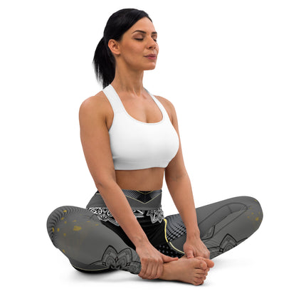Mandala Yoga Leggings  with Gold Accent