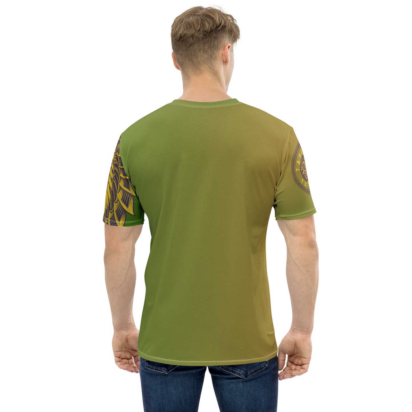 Pacific-Style Tiger Tattoo Tee - Green Gradient