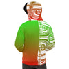 Red-Green Gradient Hoodie with Patutiki Design