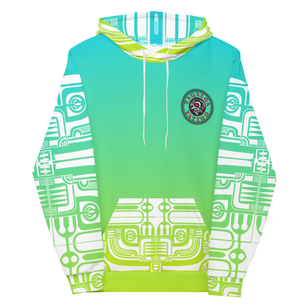 Tagaloa Tattoo Green and Yellow Gradient Hoodie