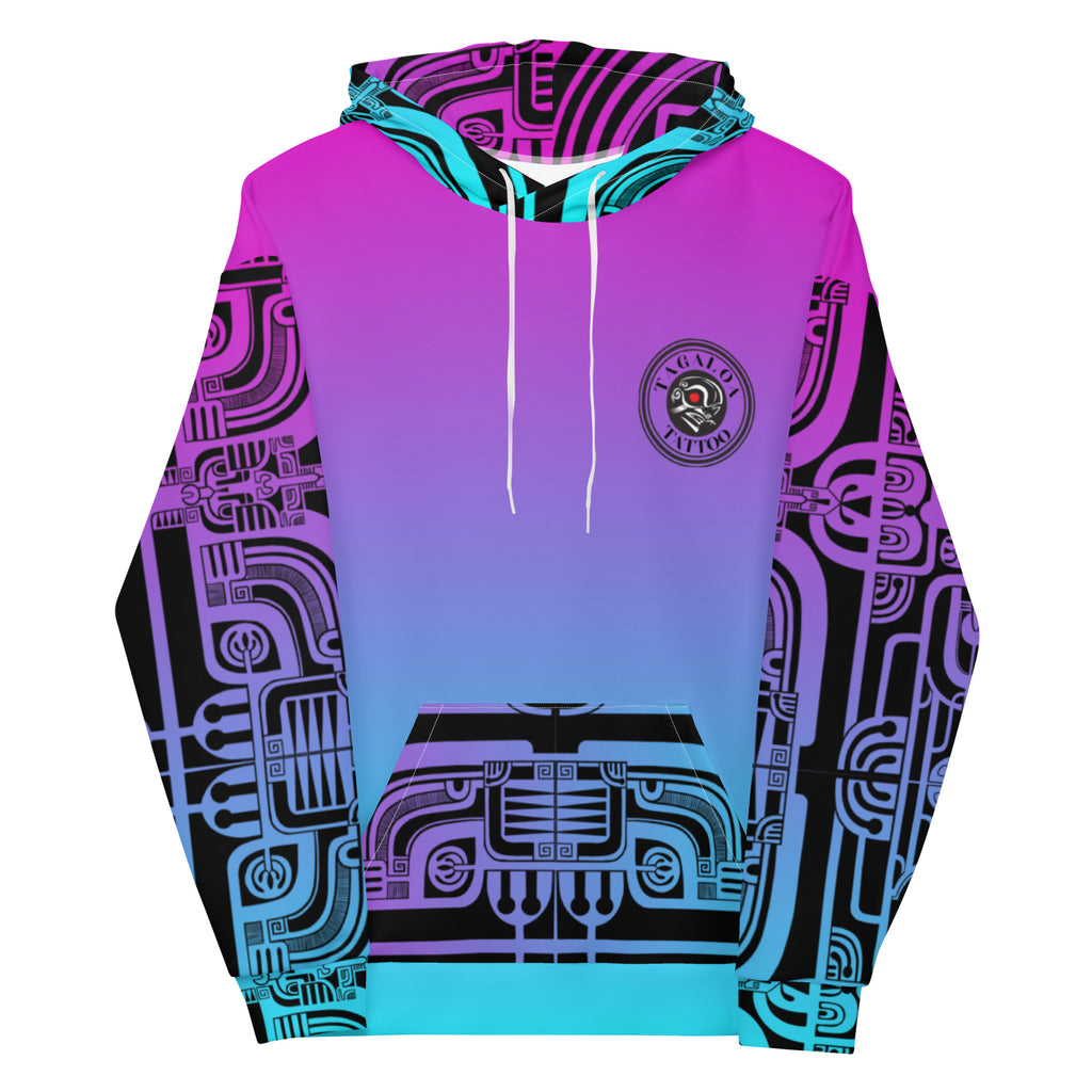 Purple Blue Patutiki Hoodie