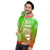 Red-Green Gradient Hoodie with Patutiki Design