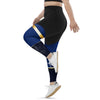 Blue Sport Leggings with Gold Stripes