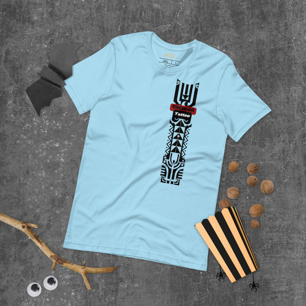 Pacific Tattoo-Inspired Blue Tee