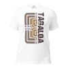White Unisex T-Shirt: Vintage Brown